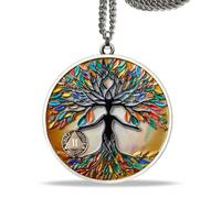 2 Year Sobriety Tree Of Life Necklace Silver for Women, AA Necklace of Sober Gift, Anniversary Tree of Life Jewelry Gifts for Mom Grandma Celebrate Sobriety Milestones