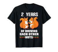 2 Years 2nd Wedding Anniversary Matching Couple Husband Wife T-Shirt