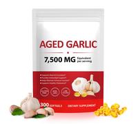 2 Years Aged Garlic Extract Capsules - 300 Count 7500mg Garlic Supplement for He