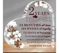 2 Years Anniversary Decor for Him Her Cotton Flower Drawing Print Acrylic Gift 2nd Anniversary Wedding Paperweight Traditional Second Year Marriage for Wife Husband Lover (Cotton Flower)