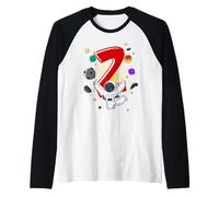 2 Years Old Astronaut 2nd Birthday Space Rocket Boy Raglan Baseball Tee