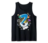 2 Years Old Astronaut 2nd Birthday Space Rocket Boy Tank Top
