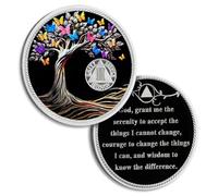 2 Years Sobriety Coin Butterfly Tree of Life AA Chips and Medallions Sobriety Recovery Chip Sober Token Sobriety Gifts for Men Women Celebrating Alcoholics Anonymous Recovery