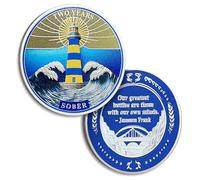 2 Years Sobriety Coin Two Years Sober Lighthouse Sobriety Coins AA Chips and Medallion Alcoholics Anonymous Coin Recovery Anniversary Token Sobriety Gifts for Women Men