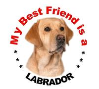 2 Yellow Labrador Car Stickers My Best Friend design No. 5