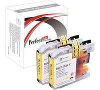 2 Yellow PerfectPrint Compatible Ink Cartridge Replace LC-125 LC-127 For Brother DCP-J4110DW MFC J4410DW J4510DW J4610DW J4710DW