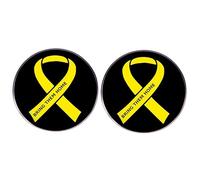 2 Yellow Ribbon Pin Flip Lapel Pins, BRING THEM HOME Hostages Israel Alloy Lapel Pins, Mental Health Awareness Round Pins, Bone Cancer Awareness Enamel Pins, 3CM(1.2"), Metal, no gemstone