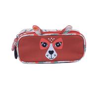 2-Zip Animal Face Pencil Case - Melimelos the Deer Les Deglingos Maroon One Size