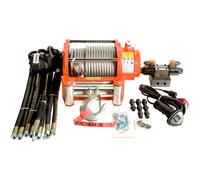 20,000lb Hydraulic Winch. 25m x 14mm Steel Rope. 12V System.