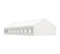(20.07 x 5.88 x 3.75 m) vidaXL Gazebo Part Tent with Roof Pavilion Outdoor Marquee White Polyethylene