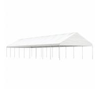 (20.07 x 5.88 x 3.75 m) vidaXL Gazebo Part Tent with Roof Pavilion Outdoor Marquee White Polyethylene