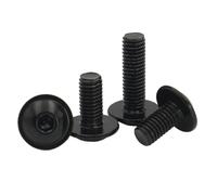 20/10/5pcs Black 304 Stainless Steel M4 M5 M6 M8 M10 Hex Hexagon Socket Round Button Flange Head With Washer Collar Screw Bolt(6mm,M8 (5pcs))