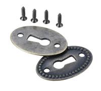 20/10 Pcs Antique Bronze Color Oval Shape Keyhole Cover Carved Hollow Connectors Jewelry Findings Furniture Hardware for Cabinets