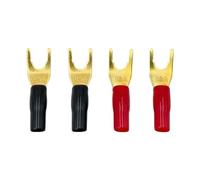20/100/400Pcs Gold Plated Y/U Shape Spade Fork Banana jack Banana Solderless Speaker Cable Power Terminal Connector(100Pcs (50Pairs))