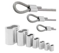 20-100 Double Hole Cable Crimp Ring 8-Shape Aluminum Sleeve Clamps For 1/1.2/1.5/2/3/4/5/6mm Steel Wire Rope Fixed Accessories Suitable for steel wire rope(M1.5X20pcs)