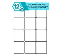 20-100 Sheets - 12 Sticky Labels PER A4 Self Adhesive Matt Laser Inkjet Printer Paper Address Sticky Parcel Mailing Return Postal FBA White Custom Blank Plain Stickers 297 x 210MM (80)