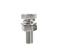 20-100PCS 304 Stainless Steel External Hex Screw Nut Set Flat Washer Elastic Gasket Outer Hexagonal Bolts Screws Kit Machine M3-M6(M3x16mm (100Pcs))