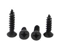 20-100pcs Black Carbon Steel Mini Cross Countersunk Flat Head Self-tapping Screw M1 .2 .4 .7 M2 .3 .6 M3 M4(5mm,M2.6 50pcs)
