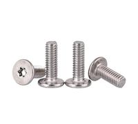 20-100pcs CM M1.6 M2 .5 M3 M4 304 A2 Stainless Steel Six-Lobe Thin Low Flat Wafer Head Screw Bolt Length 2mm-50mm(M2x16mm-100pcs)
