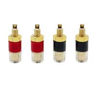 20/100PCS Gold Plated 4mm Speaker Amplifier Binding Posts Brass Terminal Connector With Transparent Shell Banana Socket(400Pcs (200Pairs))