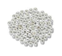20-100Pcs/Lot 4/5/6/8/10/12/14.0mm Big Hole Beads CCB Beads Spacer Loose Beads for DIY Jewelry Making Accessories Charms -Silver-12mm x 50pcs