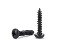 20/100Pcs M1.4 M1.7 M2 M2.2 M2.5 M3 Mini Small Black Wood Screws 304 Stainless Steel Cross Pan Metal Drywall Wood Screw Fasteners Screws(100pcs M2.5x5mm)