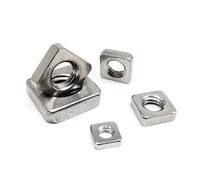 20-100Pcs M2.5 M3 M4 M5 M6 M8 M10 304 Stainless Steel Metric Threaded Thin Square Nut Foursquare Quadrate Nut(50pcs M8)