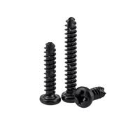 20-100pcs M2/M2.3/M2.6/M3/M3.5/M4 PT-type Carbon Steel Round Head Cross Recessed Self-tapping Screws with Cut Tail, M2.3x12mm(100pcs)