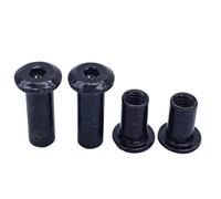 20~100pcs M3 M4 M5 M6 M8 Black Carbon Steel Large Flat Hex Hexagon Socket Head Rivet Connector Insert Joint Sleeve Cap Nut(M6-20pcs,Long 12mm)