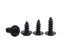 20-100pcs PWA Black Carbon Steel Round Head Screw M1.4 M1.7 M2 M2.3 M2.6 M3 M4 Self-tapping Screws With Pad(6mm,M2.3 50pcs)