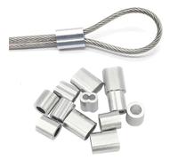 20-100PCS Sleeve Aluminum Cable M1-M6 Double Hole Clamp Crimping Rope Hardware Accessories Use To Steel Wire Suitable for steel wire rope(1.2mmX50pcs)