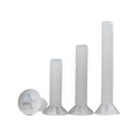 20-100pcs White Nylon Flat Head Screw M2 M2.5 M3 M4 M5 M6 M8 Countersunk Cross Bolt Plastic Machine(M3x8-100pcs)