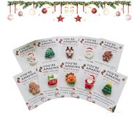 20/10Pcs Christmas Pocket Hugs, Little Pocket Christmas Hug Positive Gifts, Mini Resin Santa Snowman Deer Tree with Heartwarming Card, Appreciation Gift for Xmas Stocking Stuffers Party Favors (10)