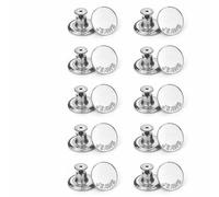 20/10Pcs Detachable Jeans Screw Button Snap Fastener Pant Pins Nail Jeans Adjustable Waist Alloy Buckles Sewing Accessories-Style D-10PCS