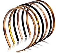 20-11-3 6 Pieces Plastic Plain Headbands Teeth Comb Headbands Skinny DIY Hair Bands Headbands for Women Girls (Multi-color, 8 mm)