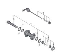 20/12 Shimano HB-M8000 complete quick release, 133 mm