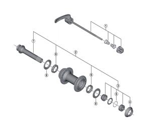 20/12 Shimano HB-M8000 complete quick release, 133 mm