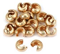 20 14K Gold Filled Crimp Bead Covers Beading Parts 4mm by FindingKing