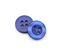20-150Pcs 11.5mm Resin Pearl Buttons,4-Hole Wide Brim Corrugated Sewing Buttons,Sapphire Blue,100Pcs
