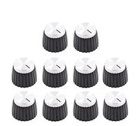 20 * 16MM Aluminum Plastic Set Pointer Knob Cap For Marshall AMP Guitar Effect Pedal 1/4" Brass Insert Silver/Gold 10Pcs Accessory