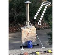 20" 18" 16" 15" 12" 10" 8" 6" 4" Chimney Pipe Support Roof Bracket, Wood Stove Tube Fixing Holder for Stability, Extended Roof Mount Brace Kit(206mm (8.1") Dia)