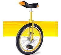 20/18/16 Inch Unicycle, Adjustable Seat, Anti-Skid Tires, with Sturdy Storage Stand Balance Cycling Exercise Fitness for Adult(Yellow,16inch)