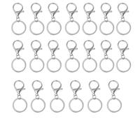 20+20 Professional Keychain and Lobster Buckle Set - Stainless Steel Key Double Ring, Lobster Buckle Accessories, Can Connect Keychain, Various Accessories, etc