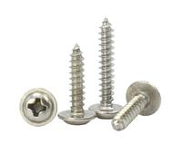20-200pcs 304 Stainless Steel M1.4 M1.7 M2.6 M3 M3.5 M4 M5 Cross Pan Round Head Collar Self-tapping Screw(16mm,M4 (20pcs))