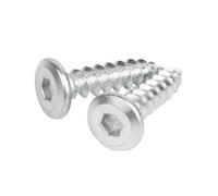 20-200pcs M3M3.5M4 M5 M6 White Zinc Carbon Steel Hexagon Hex Socket Hypotenuse Flat Head Thin Self Tapping Wood Screw