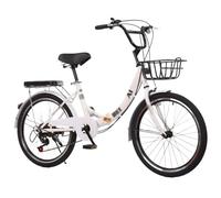 20" 22" 24" 26" Folding Bike - Adult Folding Bike with 7-Speed, High Carbon Steel Frame, Fold Up Bike for City Commute, Foldable Bicycle with Rear Rack Front Basket A,20 inch