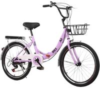 20/22/24/26 Inch Folding Bike With 21 Speeds, Carbon Steel Frame, For City Traffic, With Cushion(A,22in)