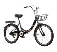 20/22/24/26 Inch Folding Bike with High Carbon Steel Body, Single-Speed Spoked Wheel, Foldable Bicycle with Dual Disc Brake, Folding Bikes for Men and Women B,22 inch