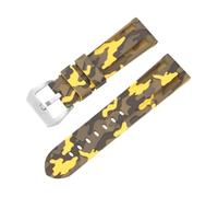 20 22 24 26mm Silicone Watch Band,quick Release Rubber Strap(Yellow Camouflage,26mm)