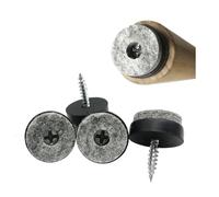 20/22/24/28Pcs Chair Glides Pad With Thick Felt Pads Furniture Glide Screw Round Screw-in Sliders Floor Protector For Wooden Legs Feets(White 22mm)